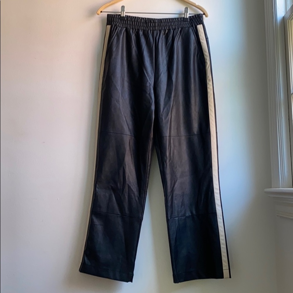 NWT Urban Outfitters Leather Pants with Stripe